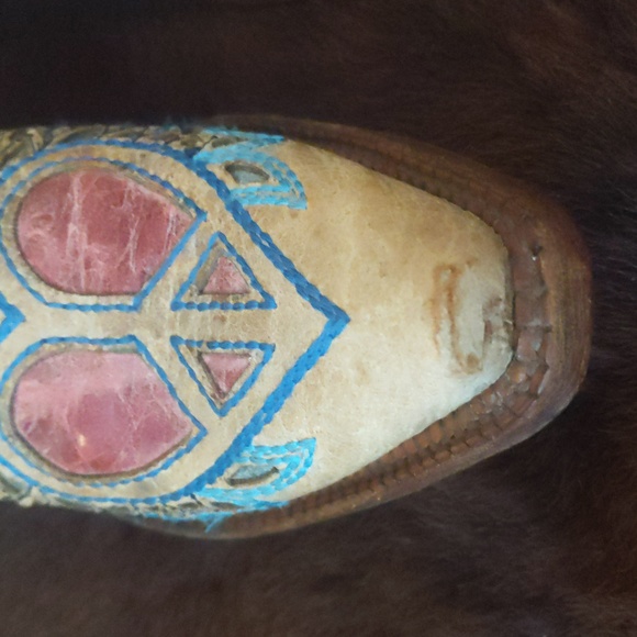 CORRAL A1976 distressed tan winged hearts & peace cowgirl western boots sz 6.5 - Picture 7 of 16